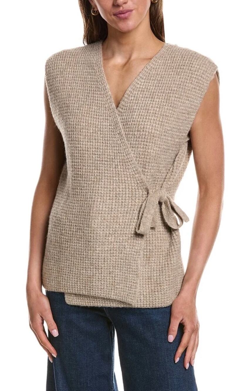Women’s Ichi Ialitten Wool Blend Poncho Sleeveless Sweater M/L